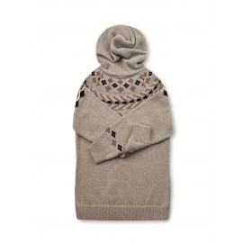 Winter Women's Elegant Hooded Sweatshirt Style Soft Jacquard Rugged Beautiful Fashion Comfortable Casual Vintage Pullover Top Gift