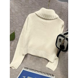 Multi-button decorated large zipper stand-up collar slim-fit cardigan