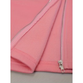 Women'S Oversized Sport Hooded Zip-Up Jacket