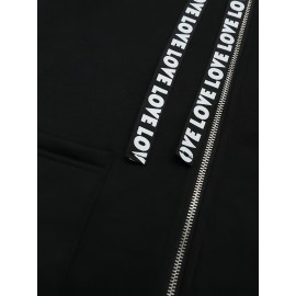 Women'S Oversized Sport Hooded Zip-Up Jacket