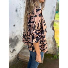 Plus-Size Women'S Zebra Print Casual Blazer Jacket - Full-Zip Front Closure, Black & White Striped Pattern, All-Season Versatile Outerwear, Relaxed Fit with Full-Length Zipper & Collar, Stylish & Comfortable for Everyday Semi-Formal Outfits, Plus Size Women Winter Coat, Women Winter Coat Plus Size, Coat For Women Winter Plus Size, Women Winter Coat, Blazer For Women Plus Size, Coat For Women Plus Size, Plus Size Women Clothes, Women Plus Size Clothes, Plus Size Women Coat