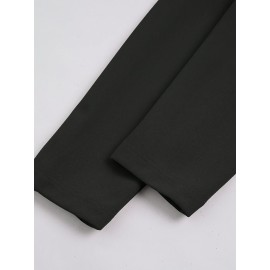 Plus Size, Women's Plus Size Tailored Black Suit Jacket - Elegant Lapel Collar Blazer Coat, Structured Notch Jacket for,, Weddings & Professional Attire, Wrinkle-Resistant Classic Fit (Machine Washable)