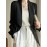 Plus Size - Women'S Luxury -Like Satin Loose-Fitting Suit Jacket - Thin Design Professional High-End Tailored Blazer, Solid Color Elegant Office & Formal Wear, Spring/Autumn Versatile Outerwear for Business, Weddings, Semi-Formal Events - Women'S Fa