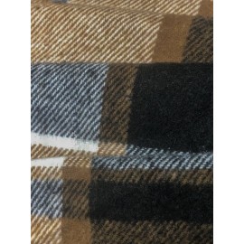 Plus Size - Plus Size, Women'S Plus Size Sleeveless Stand Collar Blazer - Elegant Plaid Print (Green/Black/White) H-Line Silhouette, Structured Lapel Collar & Open Front Closure, Long Length for Office Commute & Casual Outfits, Autumn Winter Outerwear, Versatile Tailored Fit, Workwear Essential, Highquality Stitching, Quality Tailoring