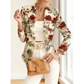 Plus Size - Plus Size Autumn And Winter Fashionable Printed Suit Jacket, Plus Size Suits for Women, Jackets for Women Plus Size, Winter Wardrobe, Office Wear, Stylish Suit, Fashionable Blazer, Highquality Stitching, Warm Material, Printed Blazer