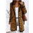Plus-Size Women's Oversized Collar Button-Front Jacket - Winter-Ready Green & Golden Triangle Print Coat, Machine-Washable Casual to Formal Outerwear with Pockets, Wrinkle-Resistant Layering Piece (No Transparency)