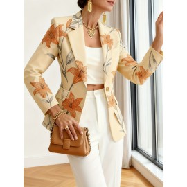 Plus Size - Plus Size Autumn And Winter Fashionable Printed Suit Jacket, Plus Size Suits for Women, Jackets for Women Plus Size, Womens Plus Size Suit, Blazer for Women Plus Size, Plus Size Womens Suits, Office Wear, Formal Clothing, Stylish Blazer